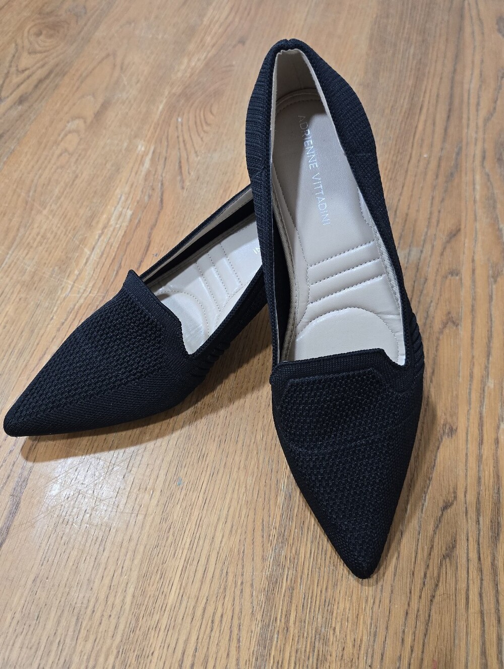 Adrienne Vittadini Black Knit Kitten Heel Pumps-Size 8.5 NWOT